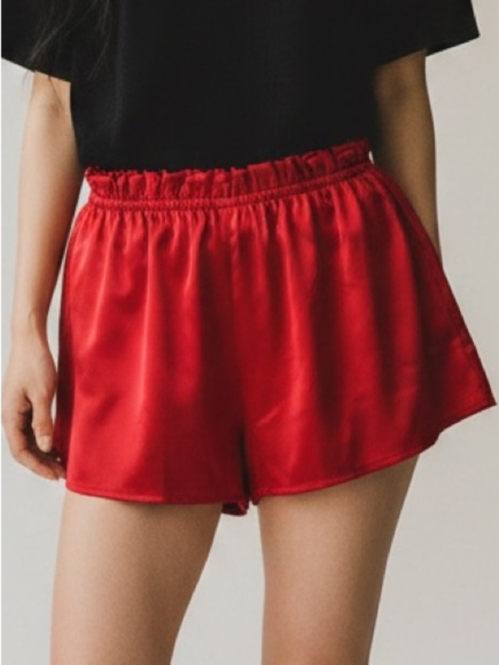 Vintage Victoria’s Secret Gold Label Red Satin Women's Pajama Shorts